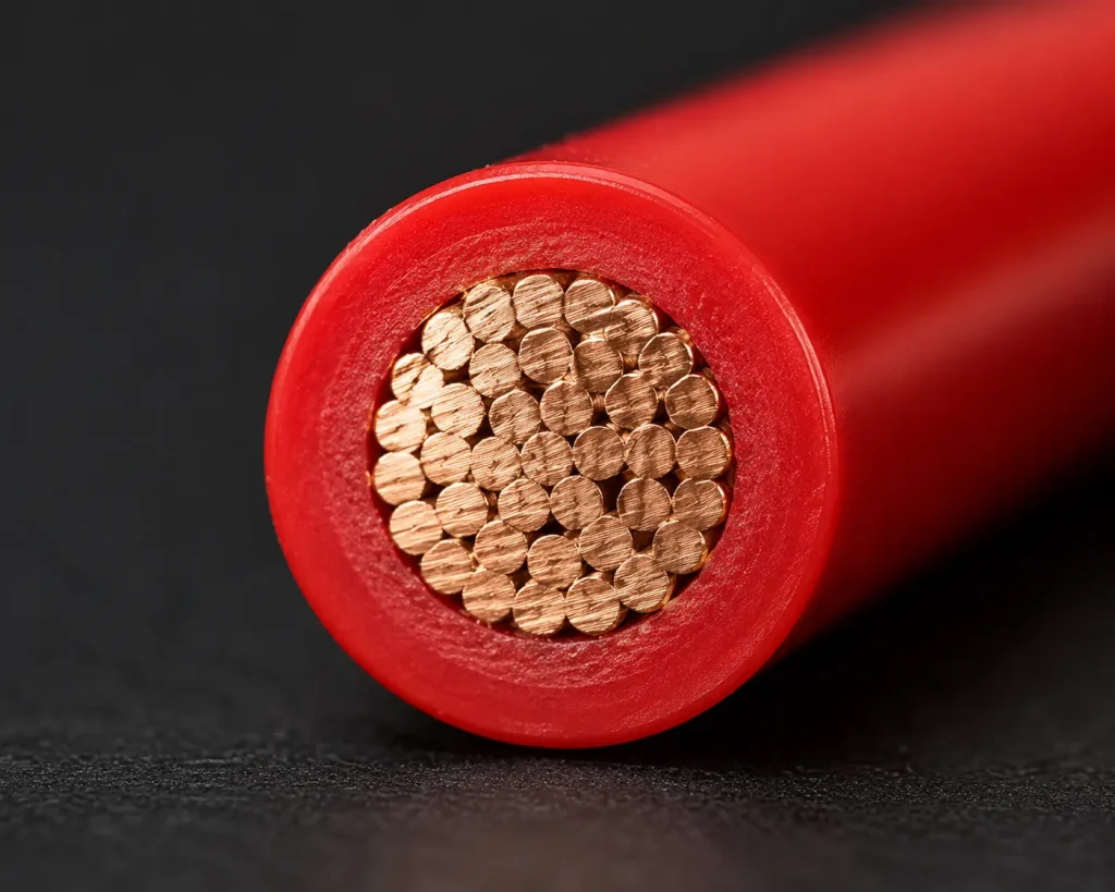 Macro cross-section UL 1015 600V red PVC insulation stranded copper conductor