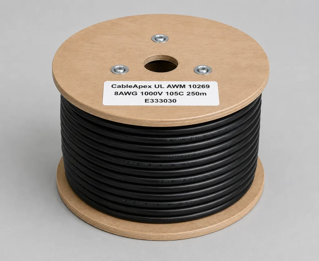 UL 10269 1000V PVC wire 8 AWG 250m spool detailed specifications