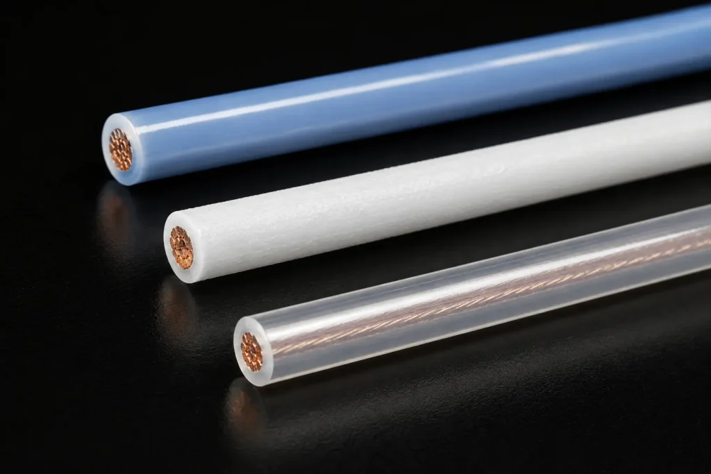 PFA FEP PTFE fluoropolymer wire surface texture comparison UL 10362 1659 1332