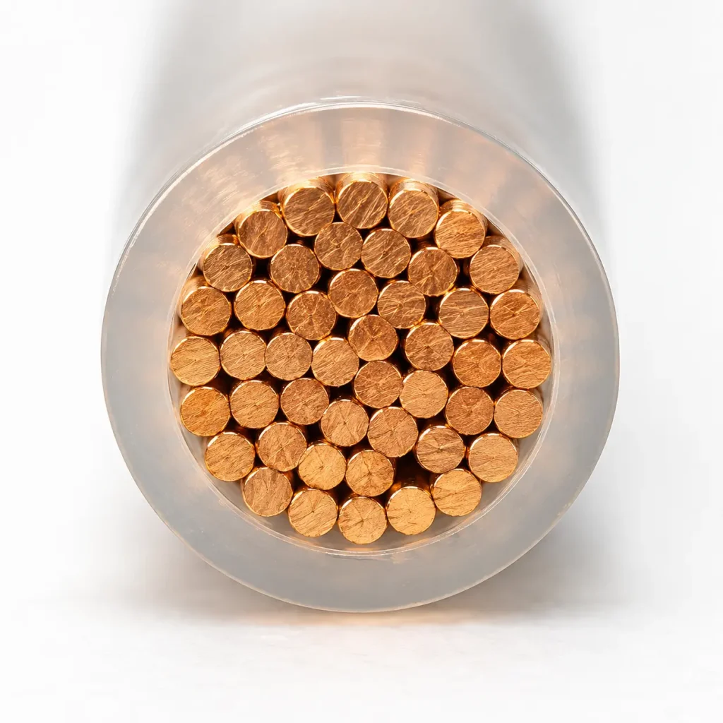 Macro cross-section UL 10362 PFA 10 mil ultra-thin translucent insulation 250°C 600V