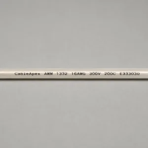 UL 1332 FEP wire close-up showing UL marking CableApex AWM 1332 16AWG 300V 200C E333030