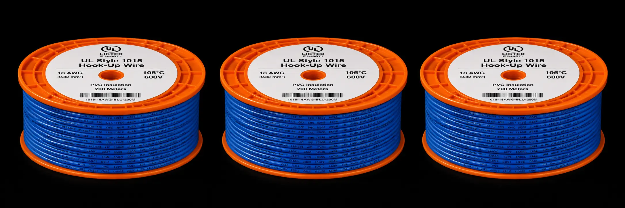 UL 1569 105°C 300V blue PVC thin-wall wire three reels Mexico supplier