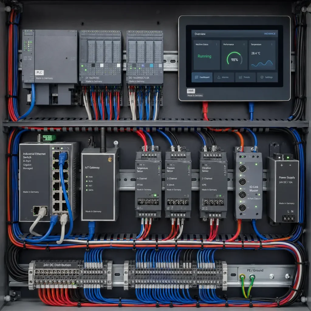 UL 1569 PVC wires in Industrie 4.0 smart industrial equipment control panel with PLC and HMI