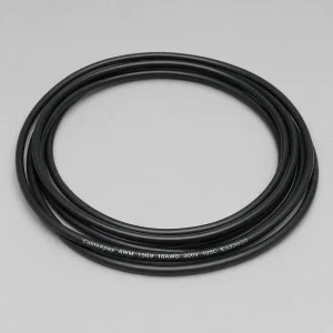 UL 1569 PVC hook-up wire 18 AWG black coil overall product view with UL marking