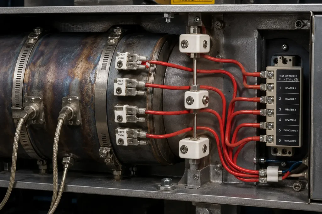 UL 1659 PTFE 250°C wire injection molding machine barrel heater band wiring Mexico
