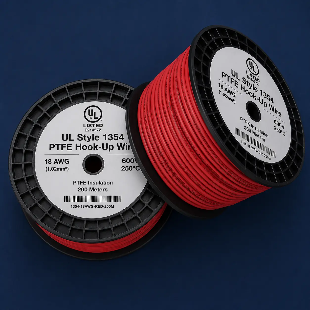 UL 1659 PTFE 250°C 600V red wire dual reel fábrica supply Mexico