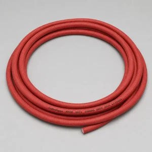 UL 3071 silicone rubber wire 14 AWG red coil overall product view with fiberglass braid covering
