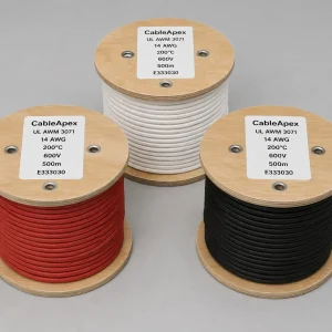 UL 3071 silicone rubber wire wholesale portfolio three color spools red white black 14 AWG