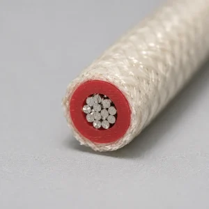 UL 3122 real macro cross-section showing fine-gauge silicone insulation and tinned copper
