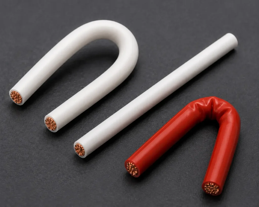 UL 3135 silicone rubber wire flexibility 180-degree bend vs PVC kinking comparison