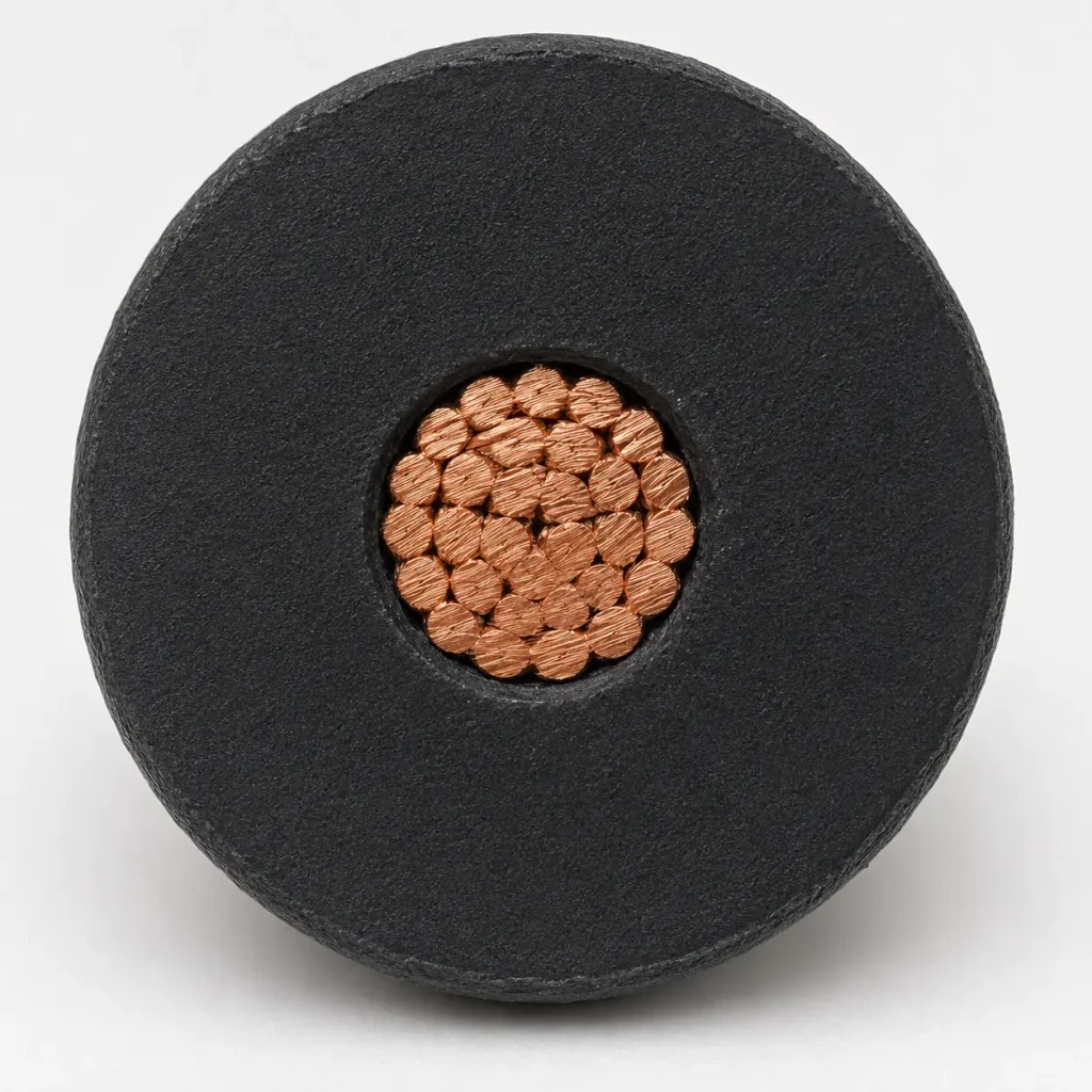 Macro cross-section UL 3239 high voltage wire thick insulation wall 200°C 60kVdc