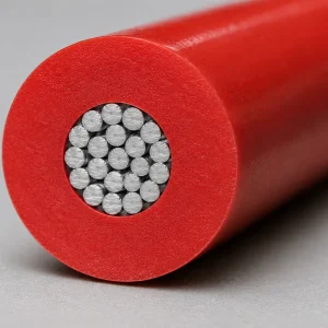 UL 3239 real macro cross-section showing thick silicone insulation and tinned copper