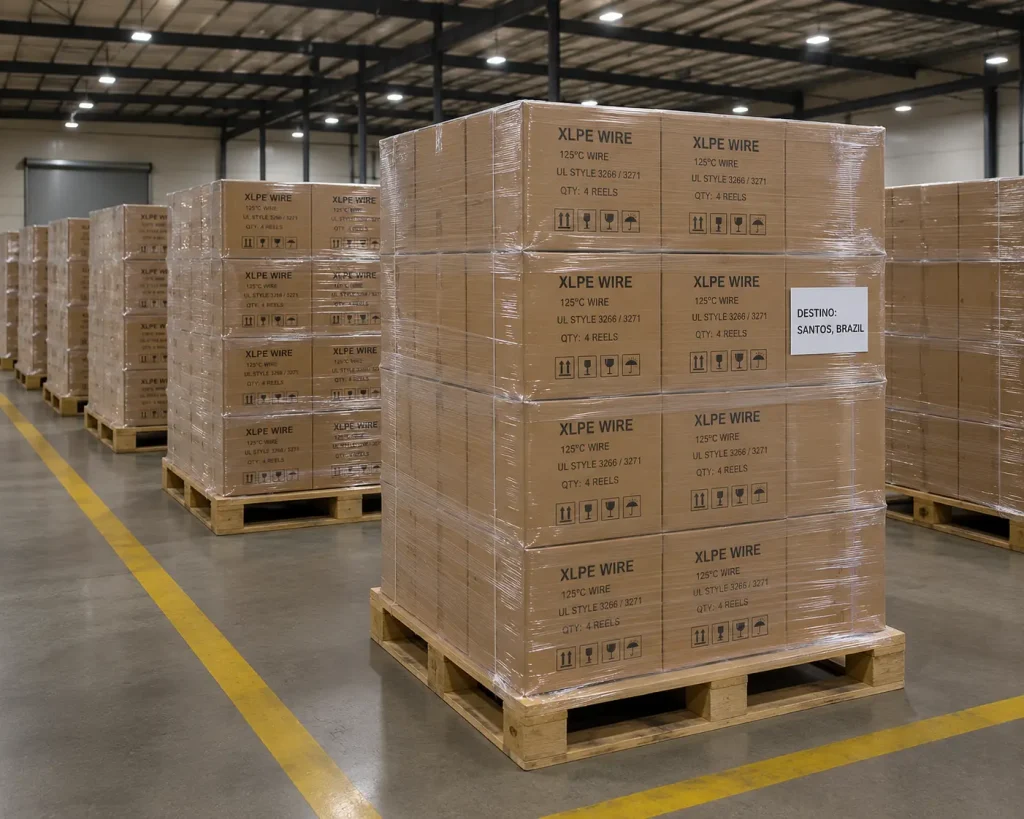 UL 3266 XLPE wire export cartons CIF Santos Brazil shipping supply