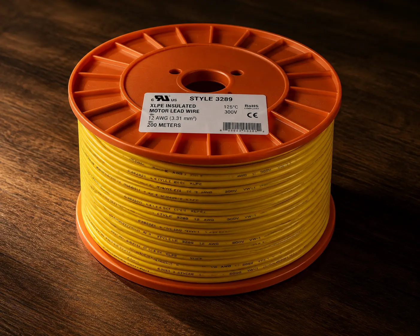 UL 3266 XLPE 125°C 300V yellow motor lead wire reel Mexico supplier