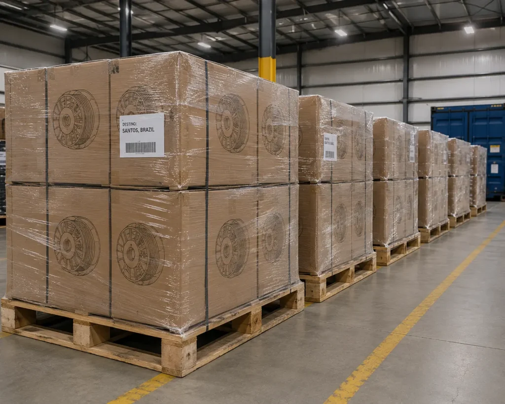 UL 3271 XLPE motor lead wire export cartons CIF Santos Brazil shipping