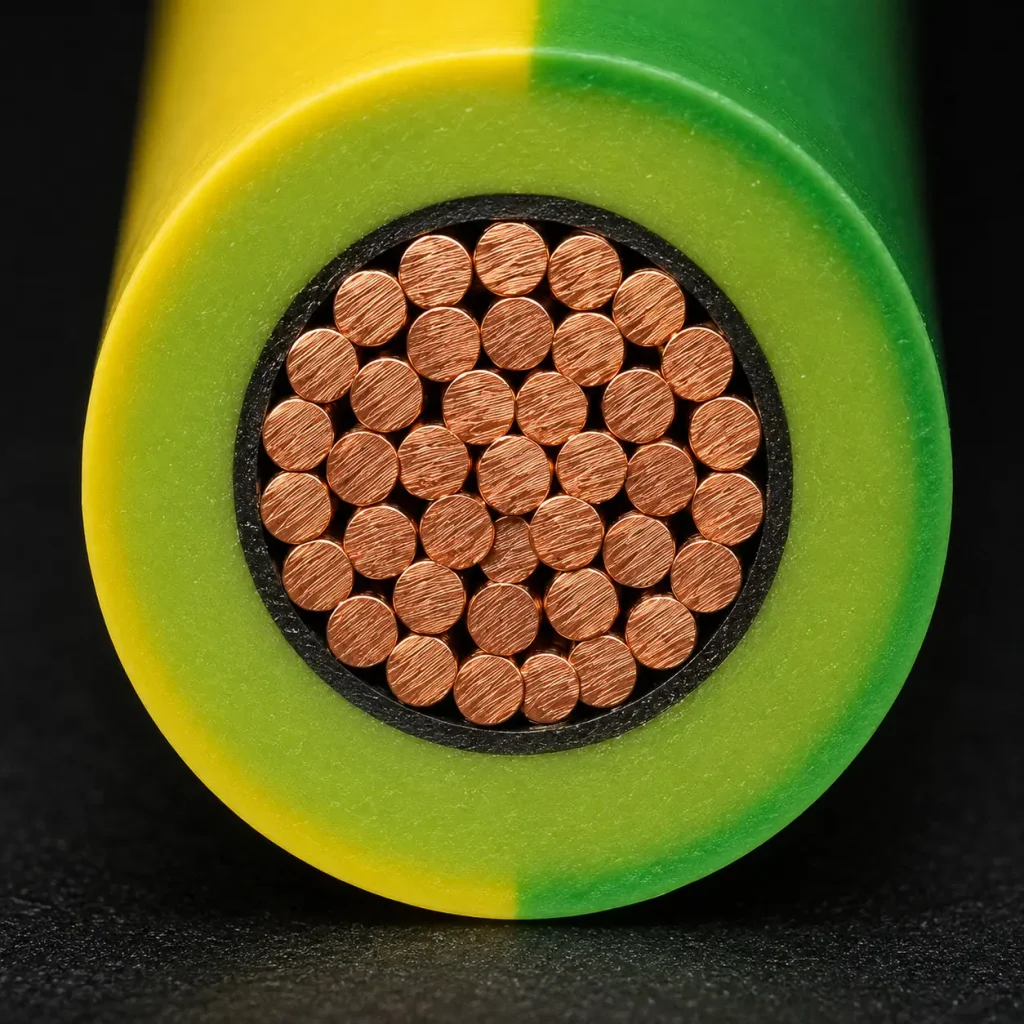 Macro cross-section UL 3271 XLPE motor lead wire semi-conductive layer 125°C