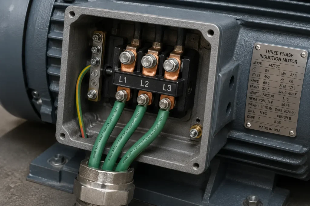 UL 3271 600V XLPE motor lead wire three-phase motor terminal box VFD output Mexico