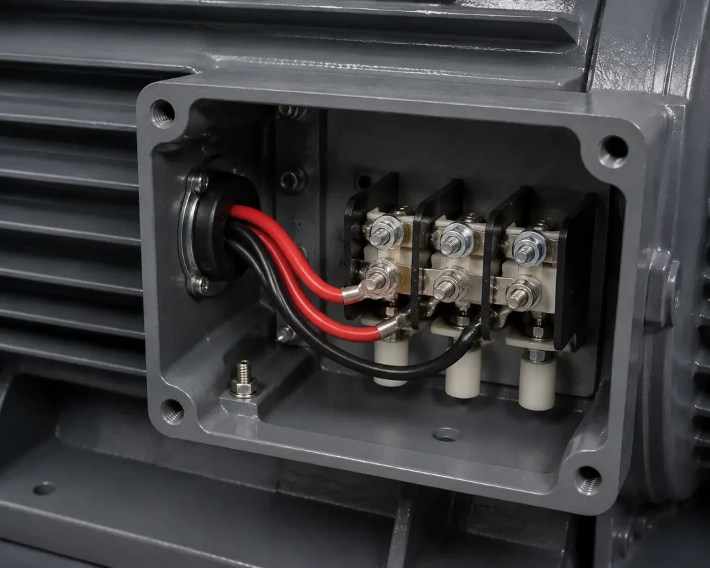 UL AWM Style 3271 XLPE motor lead wire routed from motor terminal inside enclosed motor assembly, 125°C maximum 600 Vac, optional semi-conductive layer construction
