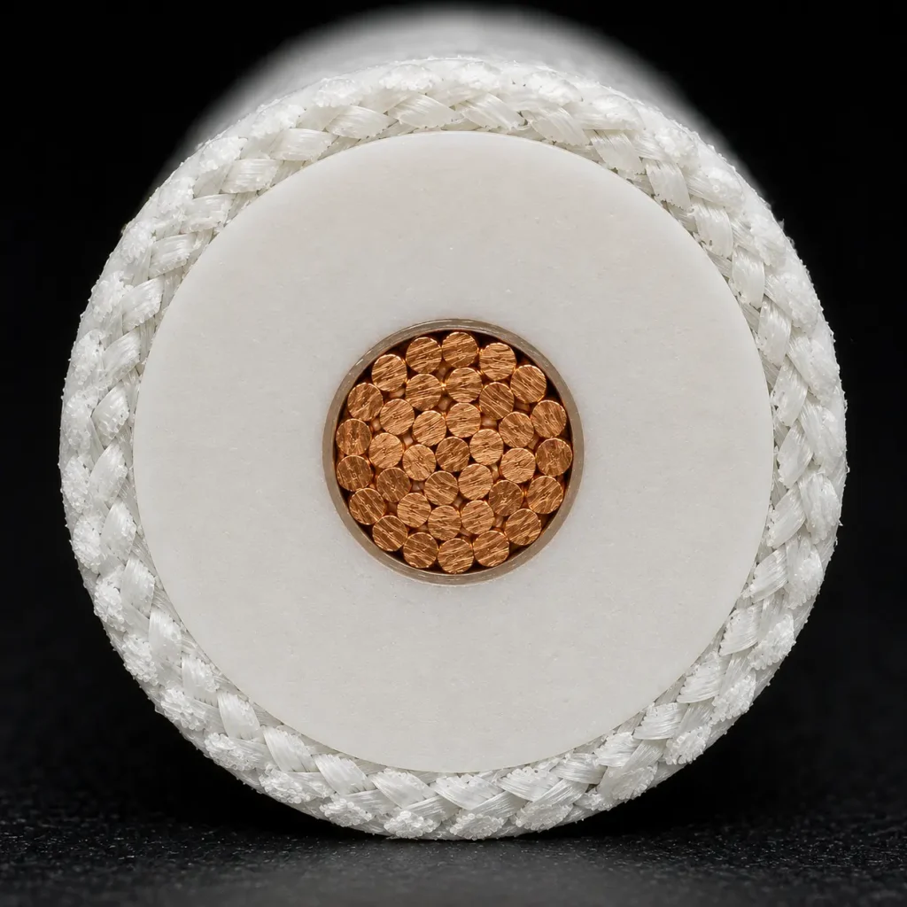 Macro cross-section UL 3304 silicone rubber 40 mil fiberglass braid ignition wire