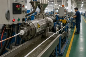 UL 3304 silicone rubber extrusion production line at CableApex factory