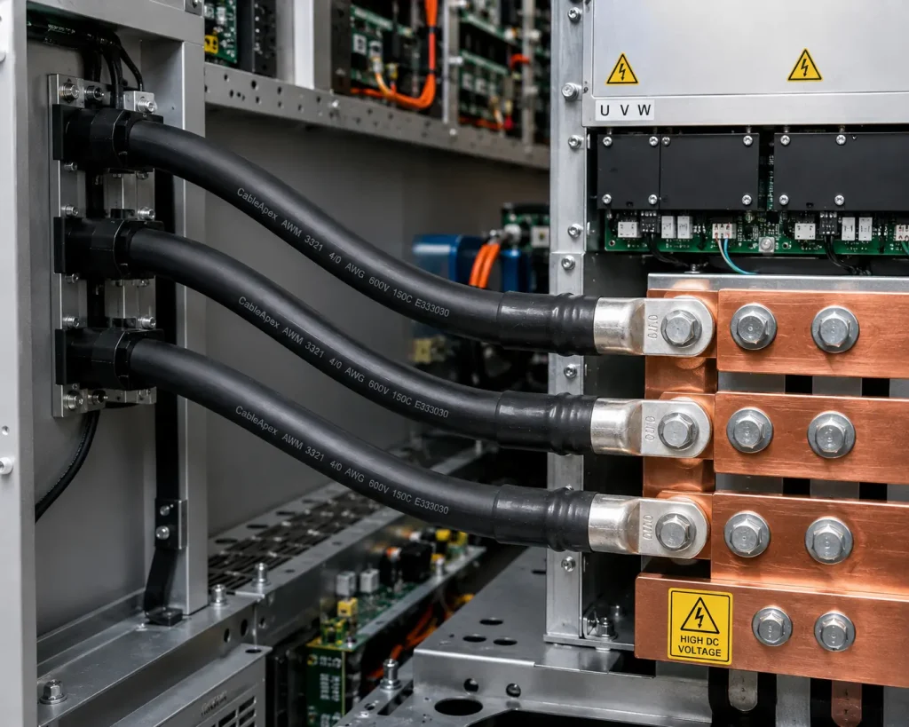 UL 3321 4/0 AWG XLPE in EV fast charging station DC bus distribution
