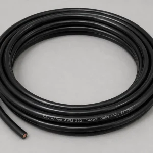 UL 3321 XLPE wire 14 AWG black coil overall product view for German export