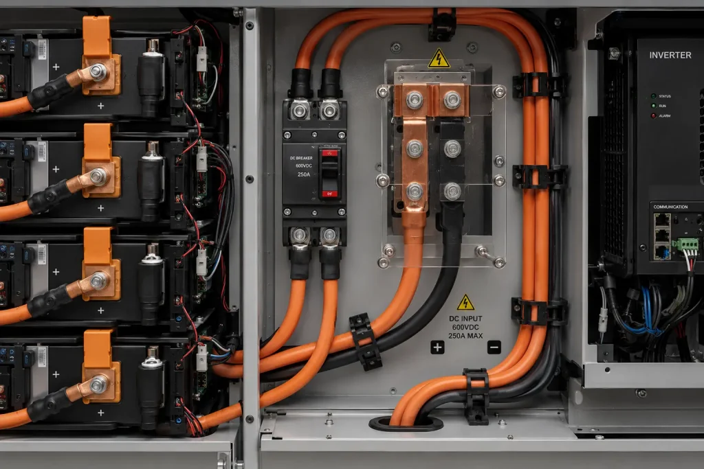 UL 3666 8 AWG 600V XLPE wire solar battery storage system DC bus wiring Mexico