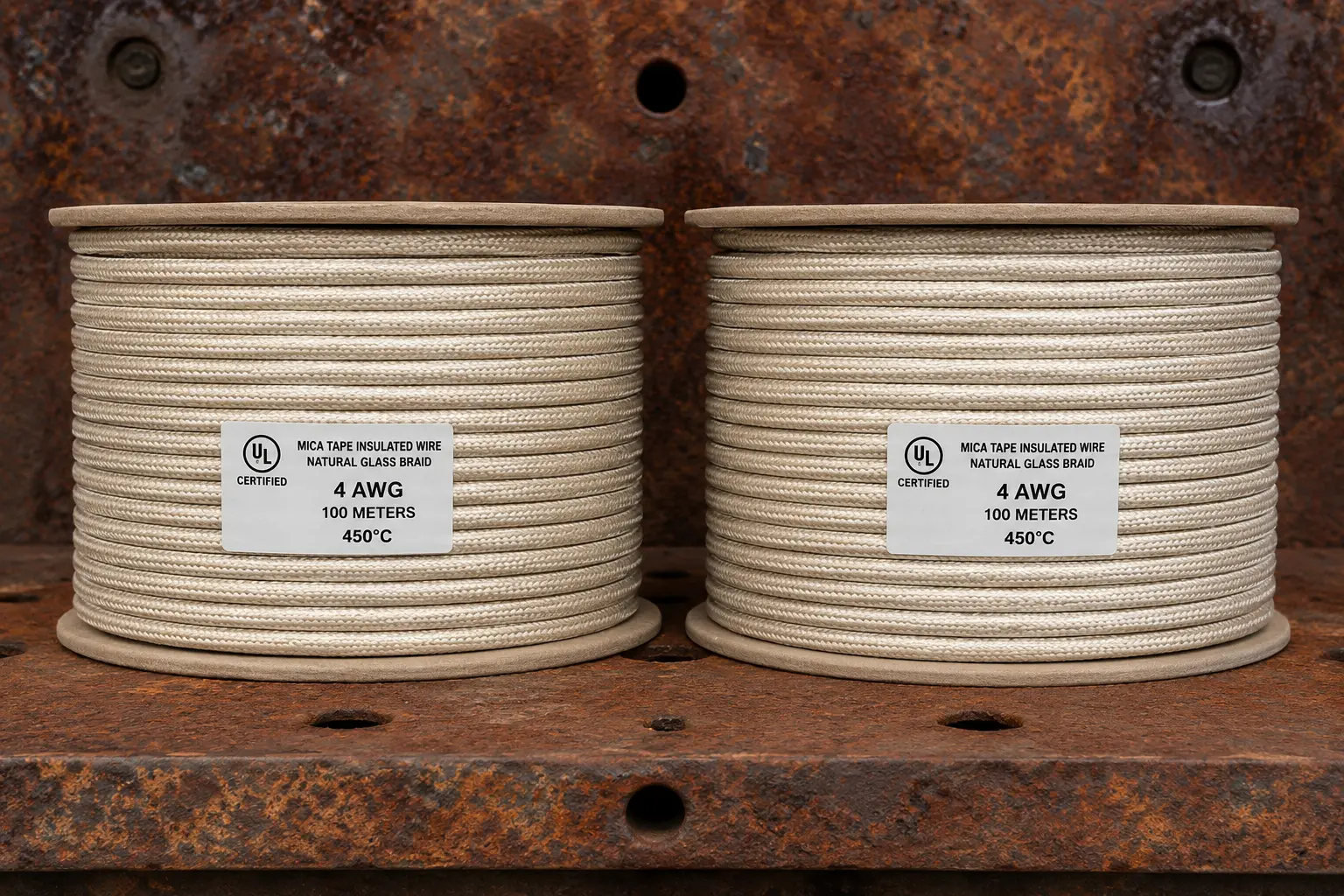 UL 5107 4 AWG mica tape 450°C 600V wire heavy gauge dual reel Mexico exportador