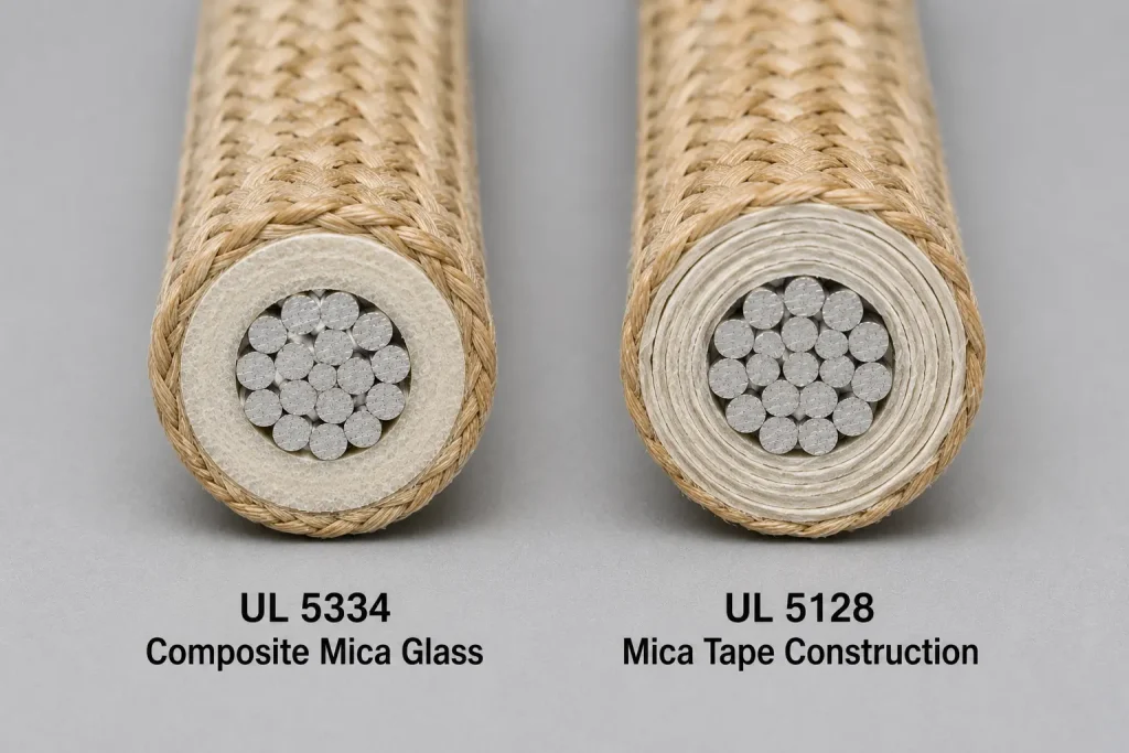 UL 5334 composite mica glass vs UL 5128 mica tape construction structural comparison