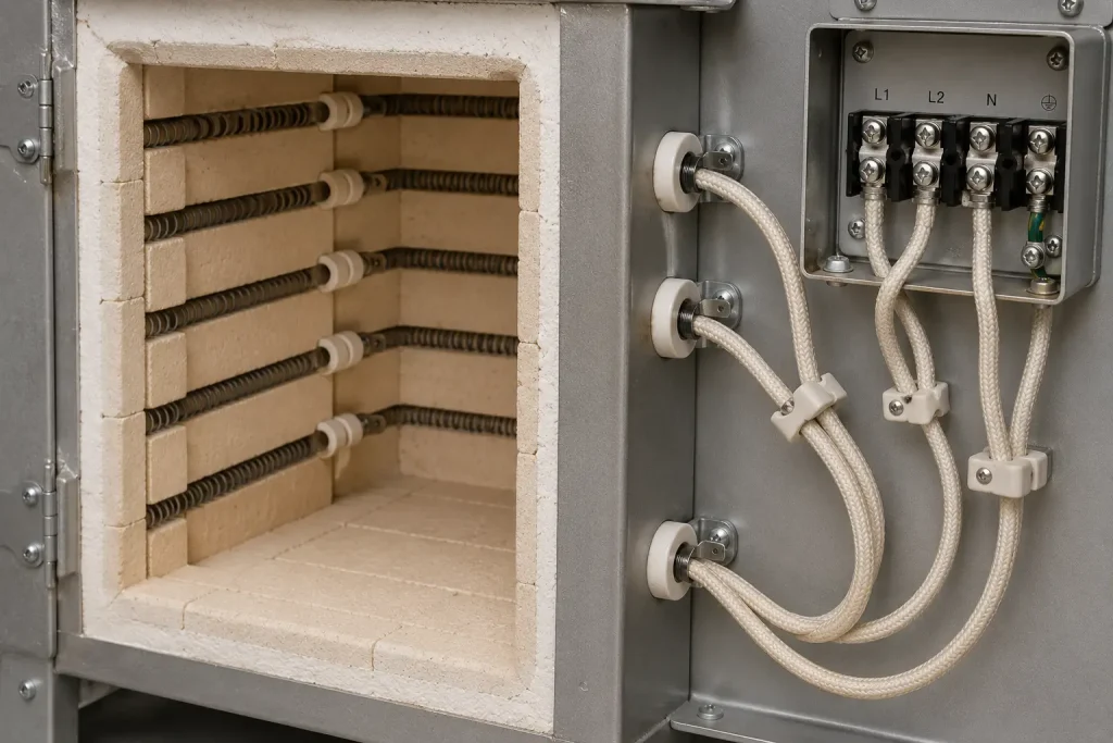 UL 5334 wire in specialty pottery kiln connecting heating elements to junction box