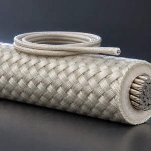 UL 5335 mica wire showing a fine-gauge coil resting on a heavy-gauge length across the 22–4/0 AWG range