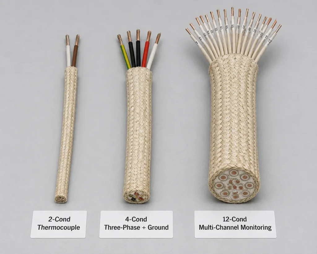 UL 5359 cable configurations 2-conductor 4-conductor 12-conductor side-by-side comparison