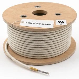 UL 5359 mica tape glass braid wire 200 450°C 600V single conductor reel product photo