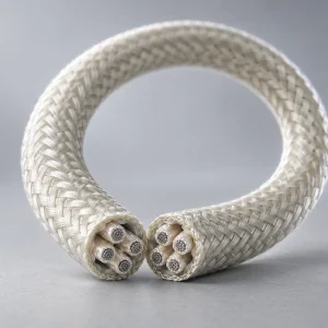UL 5359 multi-conductor mica cable formed into a single loop standing on edge