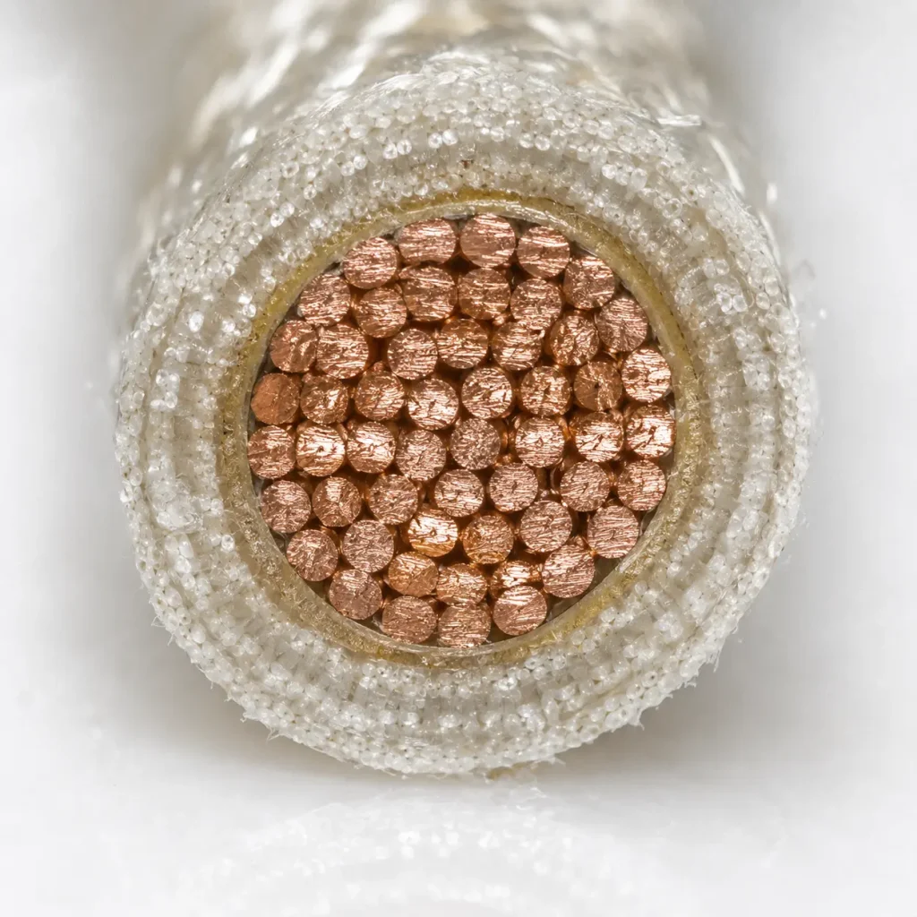 Macro cross-section UL 5360 mica 12 mil ultra-thin wall fine gauge mineral insulation