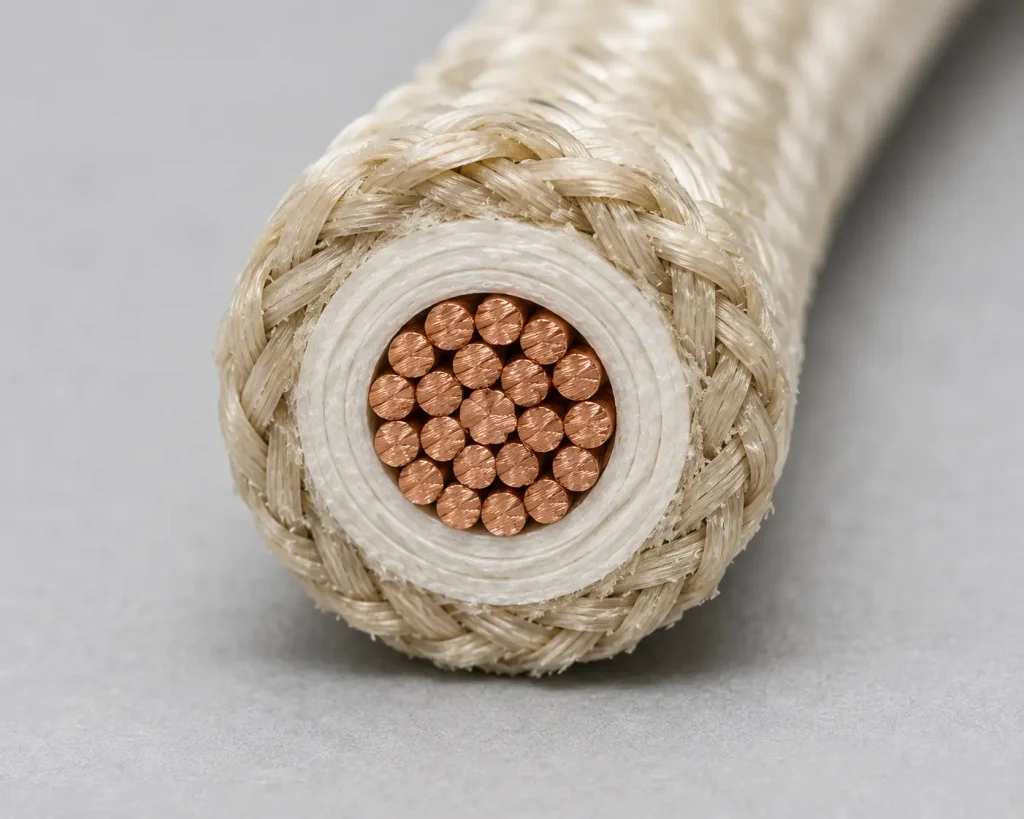 UL 5360 real macro cross-section showing copper and mica construction