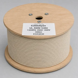 UL 5360 single conductor mica wire 14 AWG 500m spool overall view