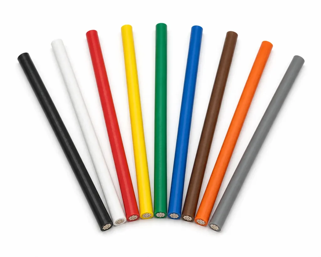 UL 1015 16AWG 105°C 600V PVC wire nine color range black white red yellow green