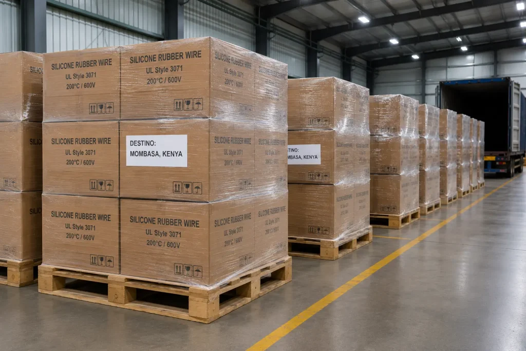 UL 3071 silicone wire export cartons CIF Mombasa Kenya East Africa supply