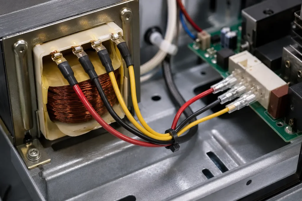 UL AWM 1032 22 AWG PVC lead wire connecting transformer secondary taps inside appliance