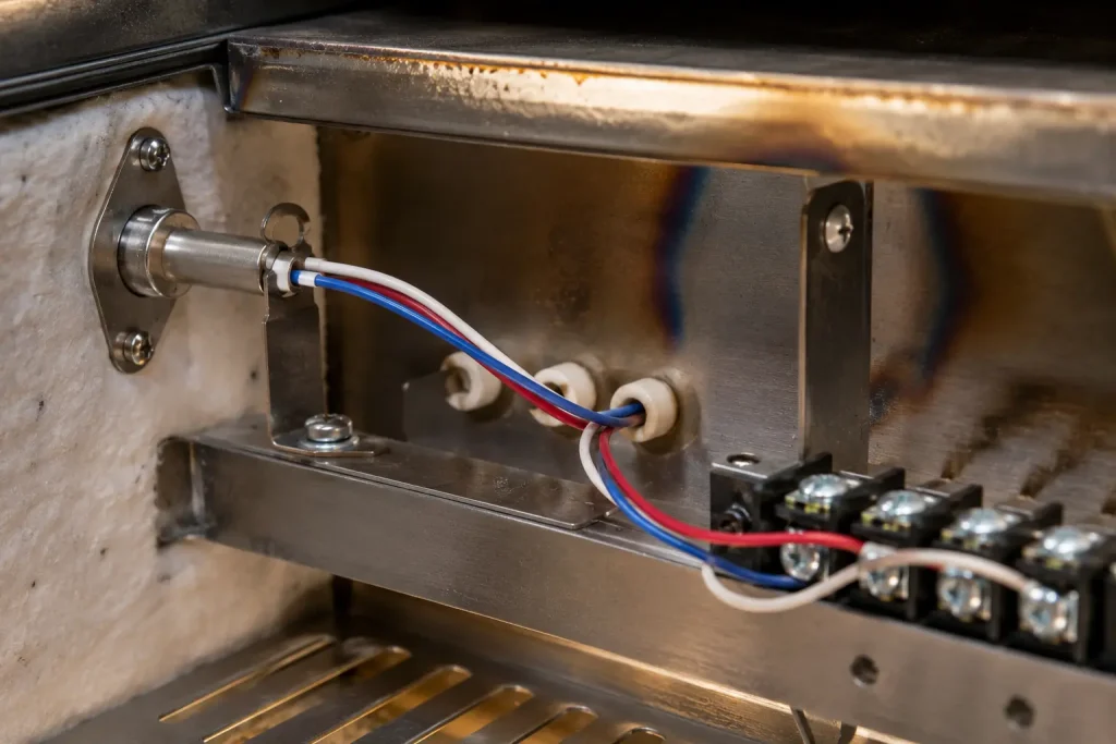 UL 1330 20 AWG FEP wire routed to sensor inside high-temperature appliance compartment internal wiring