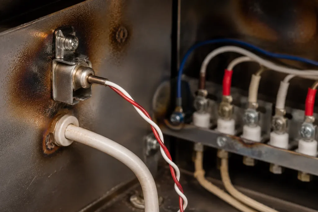 UL 1330 22 AWG FEP wire as sensor lead inside high temperature appliance compartment internal wiring